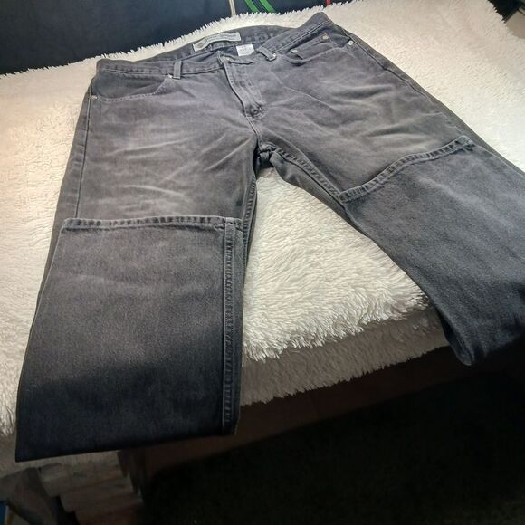 Vintage Harley Davidson Jeans 36x30 Mens Relaxed Leg Black Denim 38W. Y2K - Picture 13 of 13